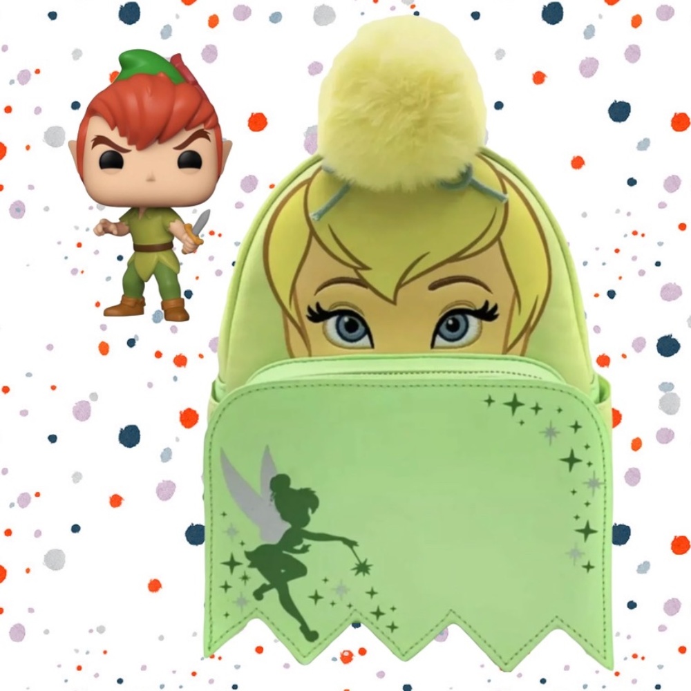 Loungefly Disney Tinkerbell Cosplay Mini Backpack and Peter Pan Funko